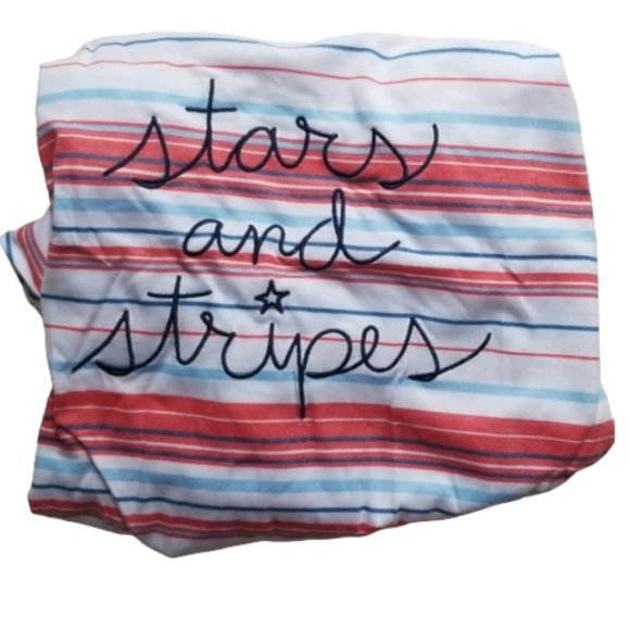 NEW Fifth Sun Americana Flag Embroidered Front Tie Crop Tee T-Shirt - Picture 3 of 7